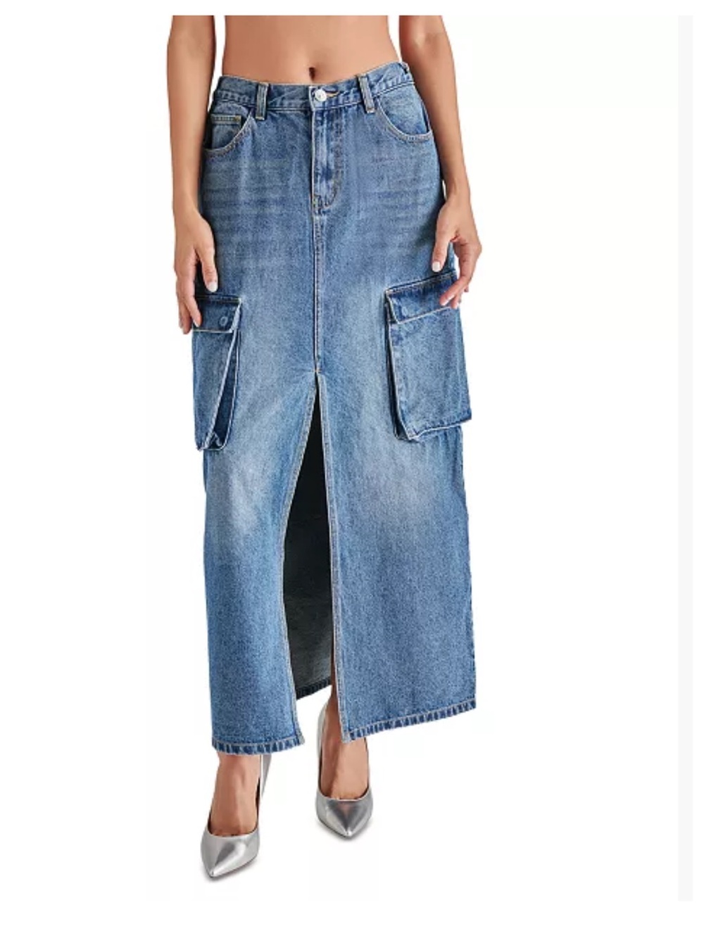 Steve Madden
Women's Benson Slit-Front Patch-Pocket Cotton Skirt